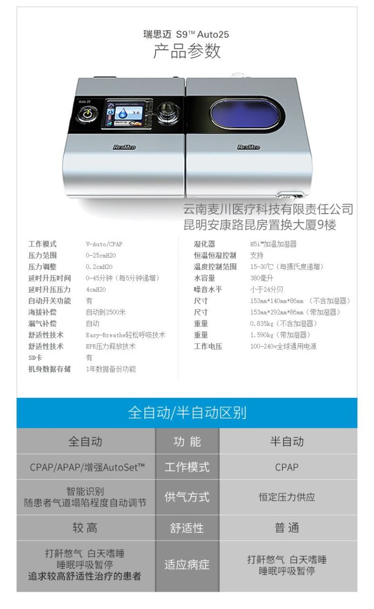 昆明瑞思迈呼吸机
